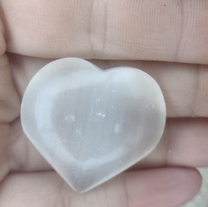Worry stone - palm rubbing stone - selenite - heart shapped #2